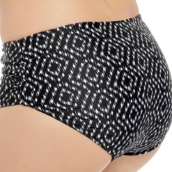 Fantasie BainSlip de Baintaille haute côté plissés Imprimé - Noir- Byron Bay