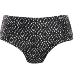 Fantasie BainSlip de Baintaille haute côté plissés Imprimé - Noir- Byron Bay