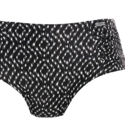 Fantasie BainSlip de Baintaille haute côté plissés Imprimé - Noir- Byron Bay