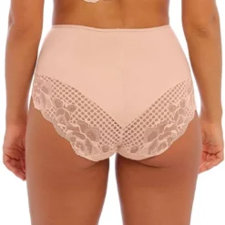 FantasieCulotte taille haute en maille opaque et bordure en dentelle - Natural Beige Fantasie- Reflect