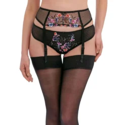 FantasiePorte-jarretelles - Noir Fantasie en nylon- AURELIA