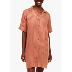FemiletHaut de pyjama - Chemise Longue à manches courtes - Orange Femilet- ANNA en viscose- ANNA