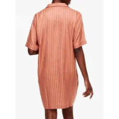 FemiletHaut de pyjama - Chemise Longue à manches courtes - Orange Femilet- ANNA en viscose- ANNA