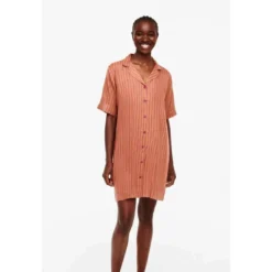 FemiletHaut de pyjama - Chemise Longue à manches courtes - Orange Femilet- ANNA en viscose- ANNA