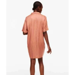 FemiletHaut de pyjama - Chemise Longue à manches courtes - Orange Femilet- ANNA en viscose- ANNA