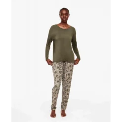 FemiletHaut de pyjama - T-shirt à manches longues - Vert Chantelle en coton modal- YARA