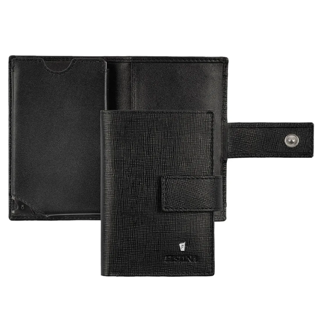 FestinaPorte Carte Homme Horizontal cuir noir - CHRONO BIKE