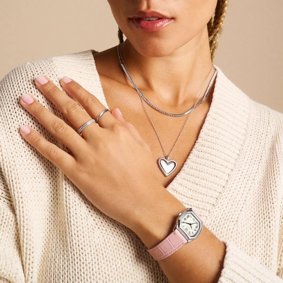 Fossil BijouxCollier Femme Fossil Bijoux Love- JF04836040 Acier inoxydable