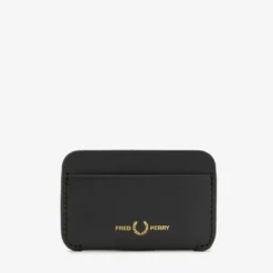 Fred PerryPorte-carte en cuir bruni - Noir