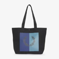Fred PerrySac cabas graphique - Noiren coton