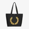 Fred PerrySac cabas imprimé laurier - Noir en coton