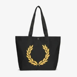Fred PerrySac cabas imprimé laurier - Noir en coton