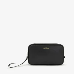 Fred PerryTrousse de toilette en cuir bruni - Noire
