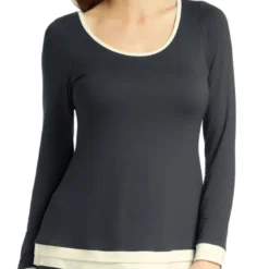 Freya LoungeTop manches longues support intégré Freya Lounge SWEET DREAMS charcoal gris en coton