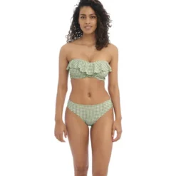 Freya maillotCulotte de bain - Verte CHECK IN en nylon- CHECK IN