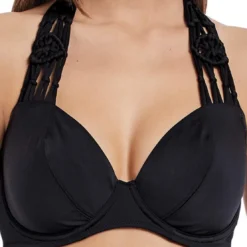 Freya maillotHaut de maillot de bain tour de cou à armatures Noir MACRAME- Macrame