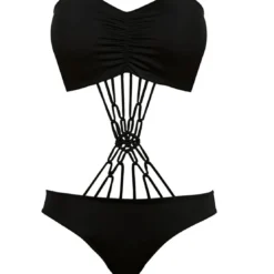 Freya maillotMaillot de bain une pièce bandeau-monokini Freya MACRAME black-Freya Maillots noir