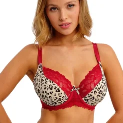 FreyaSoutien-Gorge Plongeant - Rouge Léopard- CHERISH ME