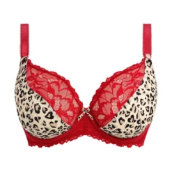 FreyaSoutien-Gorge Plongeant - Rouge Léopard- CHERISH ME