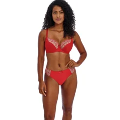 Freyasoutien-gorge Plongeant rouge vernis- HALLIE