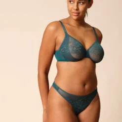 GossardString vert foncé- glossies lace