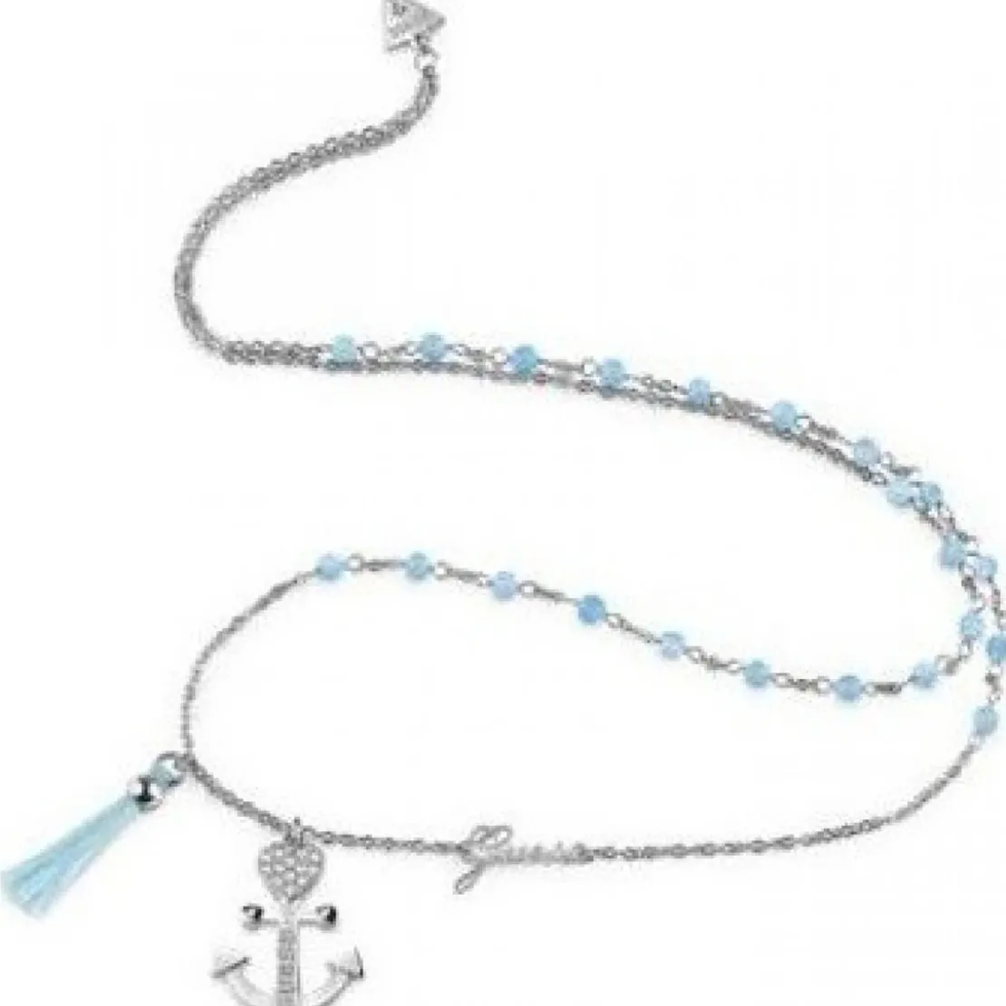 Guess BijouxCollier et pendentif UBN85113 - Talisman Acier Bleu ciel Et pendentif Ancre Guess Bijoux