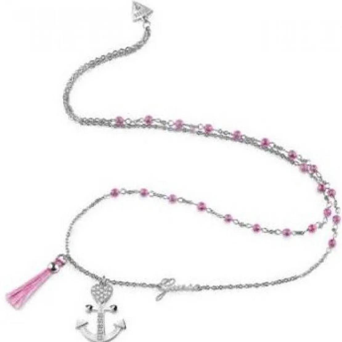 Guess BijouxCollier et pendentif UBN85112 - Talisman Acier Rose Et pendentif Ancre Guess Bijoux