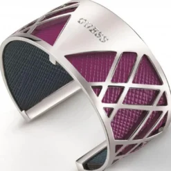 Guess BijouxCuir LARGE pour Bracelet Guess My Bangle UBS84025 - Cuir My Bangle Large Rose Vert Guess Bijoux
