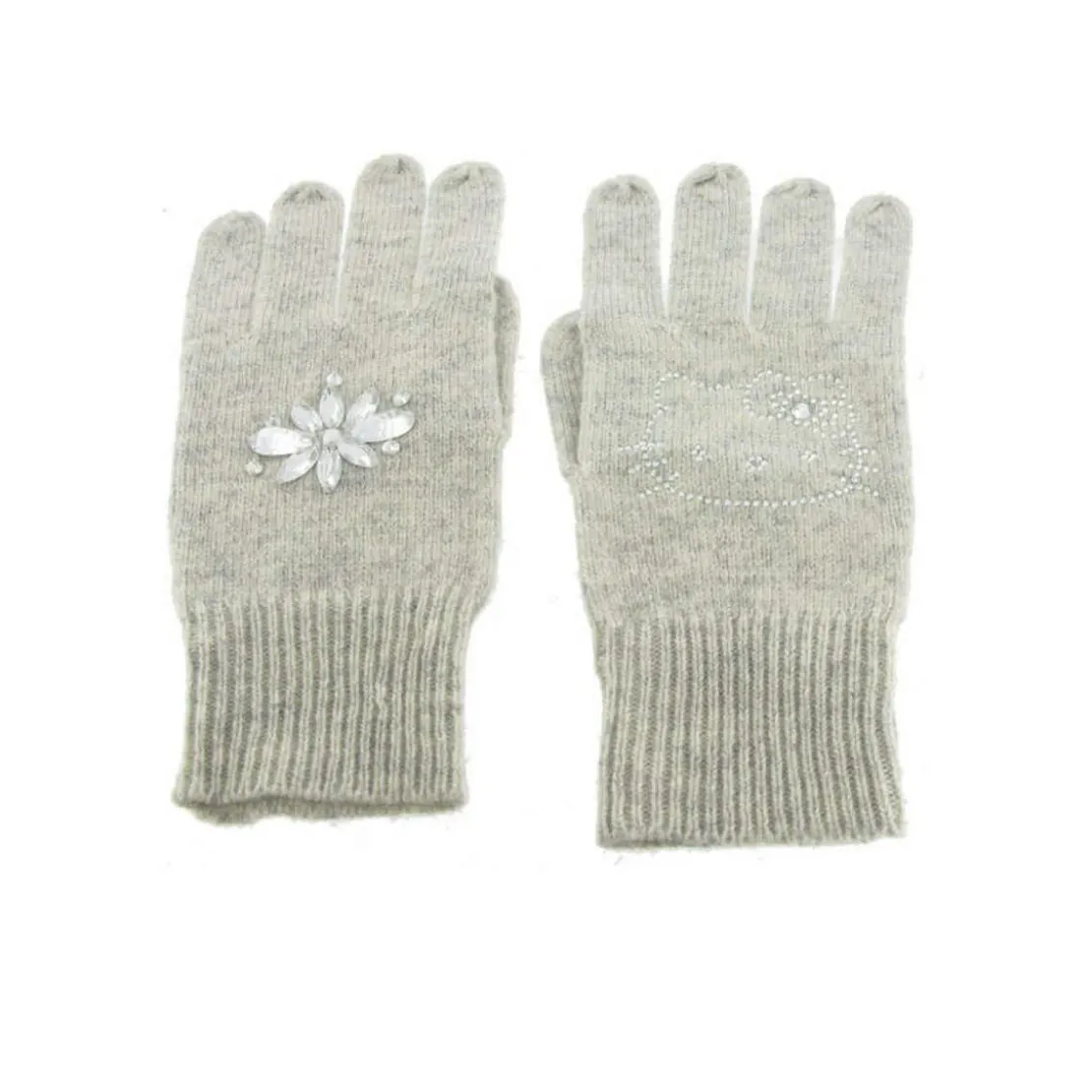 Hello Kitty by Victoria CoutureGants Hello Kitty Gris et strass Taille8-1/3 by Victoria Couture Gris en laine