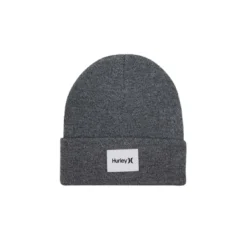 HurleyBonnet gris en maille côtelée
