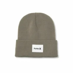 HurleyBonnet kaki en maille côtelée