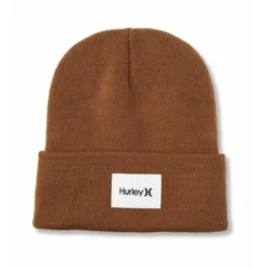 HurleyBonnet marron en maille côtelée