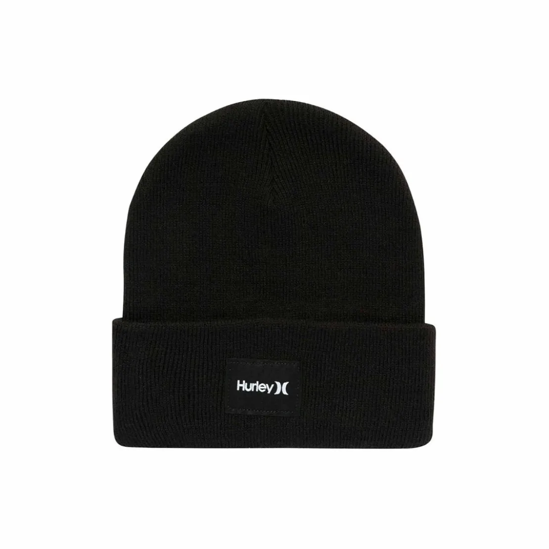 HurleyBonnet noir en maille côtelée