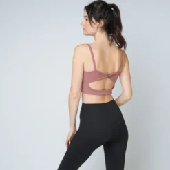 IconicBrassière de sport dos croisé Femme rose en nylon