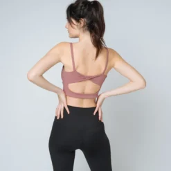 IconicBrassière de sport dos croisé Femme rose en nylon