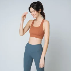 IconicBrassière dos croisé Femme terracotta en nylon