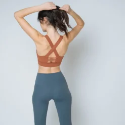IconicBrassière dos croisé Femme terracotta en nylon