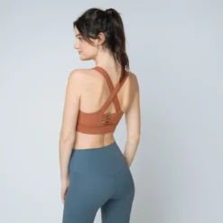 IconicBrassière dos croisé Femme terracotta en nylon