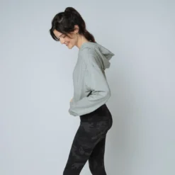 IconicSweat capuche crop top Coton Femme gris