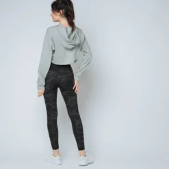 IconicSweat capuche crop top Coton Femme gris