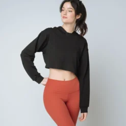 IconicSweat capuche crop top Coton Femme noir