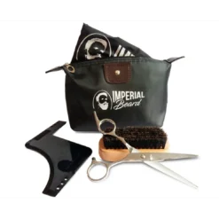 Imperial BeardCoffret Barbier - Trousse + brosse + plastron + peigne+ ciseaux
