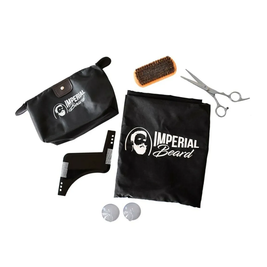 Imperial BeardCoffret Barbier - Trousse + brosse + plastron + peigne+ ciseaux