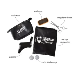 Imperial BeardCoffret Barbier - Trousse + brosse + plastron + peigne+ ciseaux