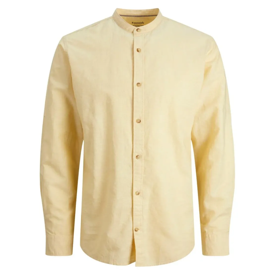 Jack & JonesChemise à boutons Slim Fit Col à bande Manches longues Orange jaune en coton