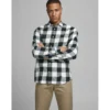Jack & JonesChemise à carreaux Slim Fit Col chemise Manches longues Blanc en coton