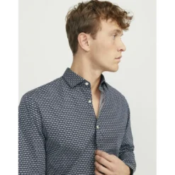 Jack & JonesChemise homme bleu en coton