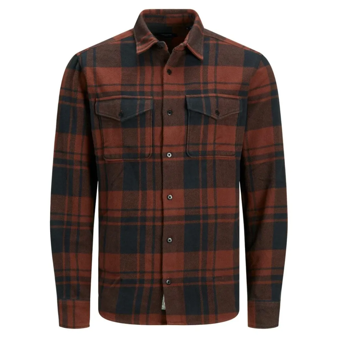 Jack & JonesChemise homme Comfort Fit Manches longues Marron foncé en coton