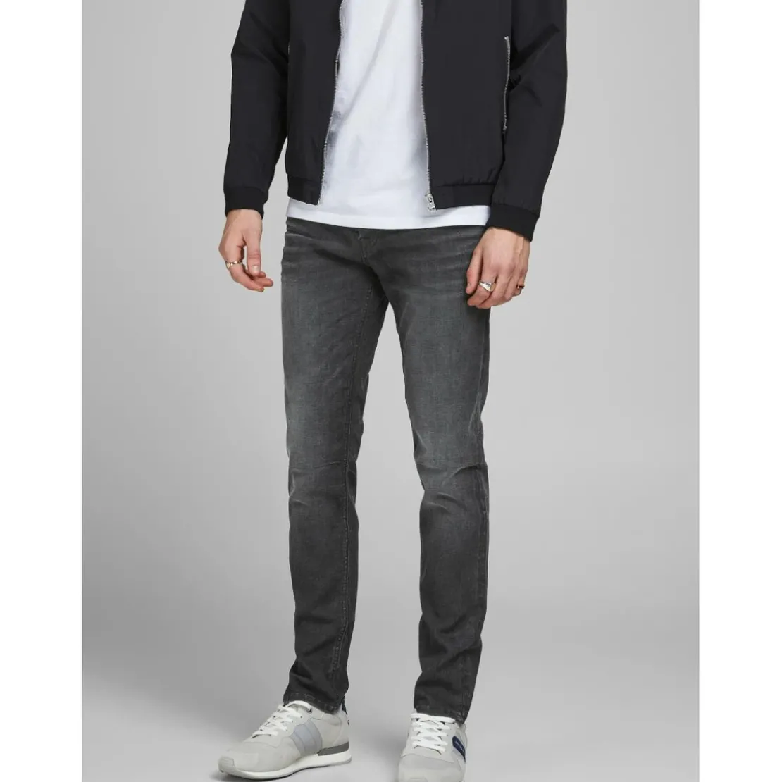Jack & JonesCoupe slim droite Slim Straight Fit Gris en coton Rhys