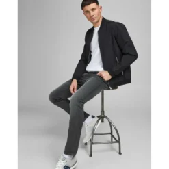 Jack & JonesCoupe slim droite Slim Straight Fit Gris en coton Rhys
